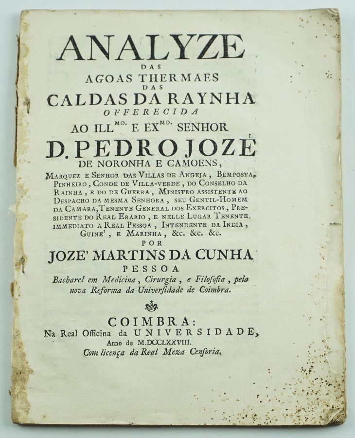 ÁGUAS TERMAIS DAS CALDAS DA RAÍNHA. 1788.