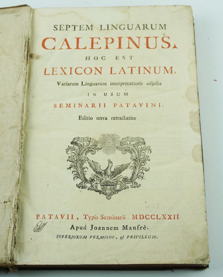 Septem Linguarum Calepinues Hoc Est Lexicon Latinum