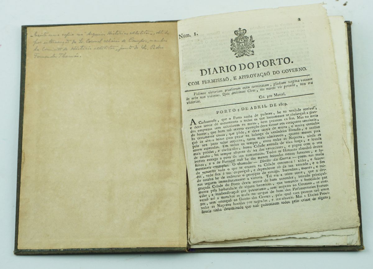 Um dos mais raros periódicos portugueses – Diário do Porto (1809)