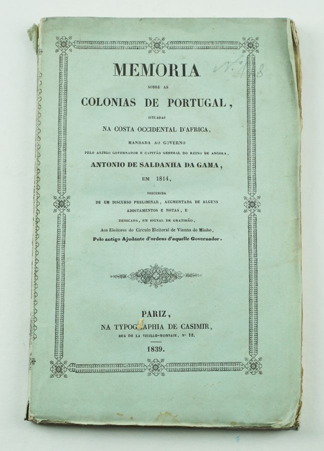 Memoria sobre as colonias de Portugal: situadas na costa occidental d'Africa