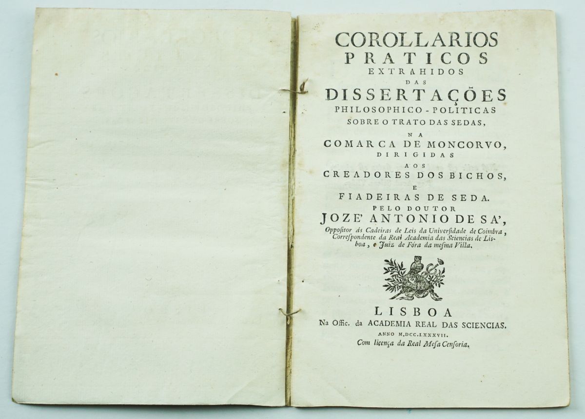 Trabalho Português do Séc. XVIII (1787) sobre seda