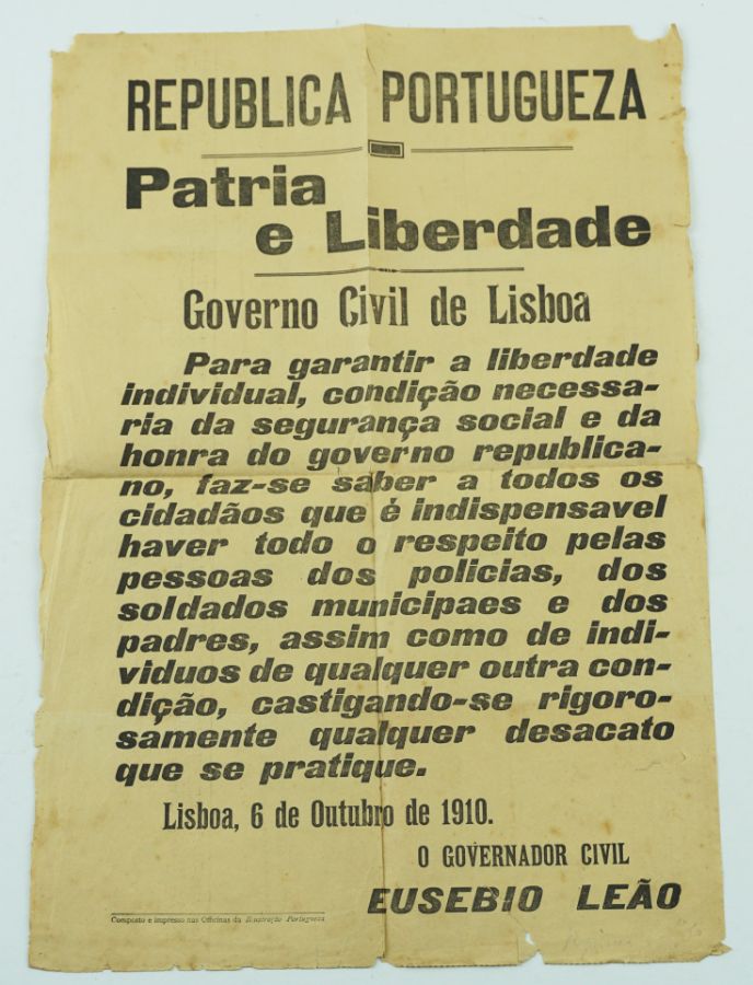 Raro manifesto do Governo Civil