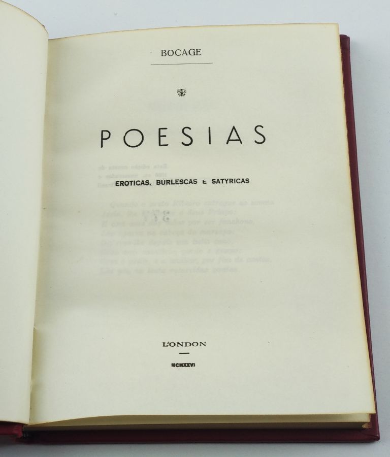 Edição clandestina da poesia erótica de Bocage