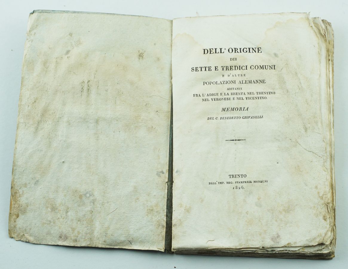Dell’origine (…) d’altre popolazioni alemanne abitanti (…) 1826