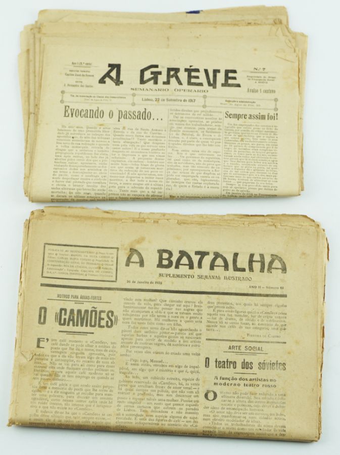 Jornais anarquistas A Greve e suplemento semanal de A Batalha