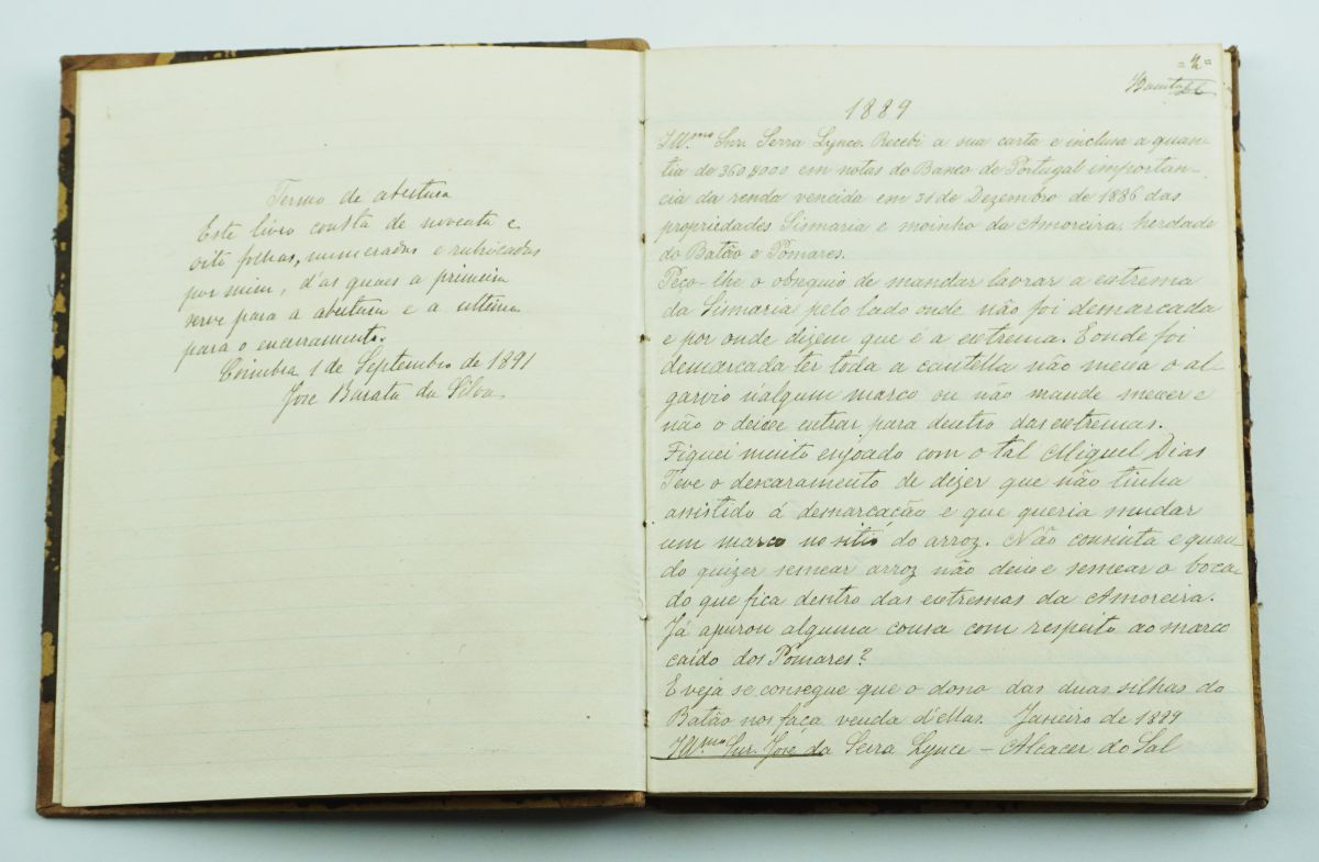 Diário – Caderno 1889 Manuscrito Alcácer do Sal