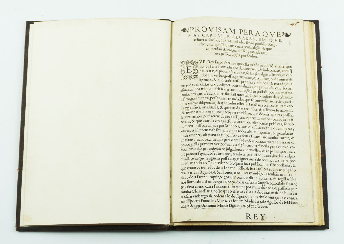 RARÍSSIMA PROVISÃO QUINHENTISTA - 1597