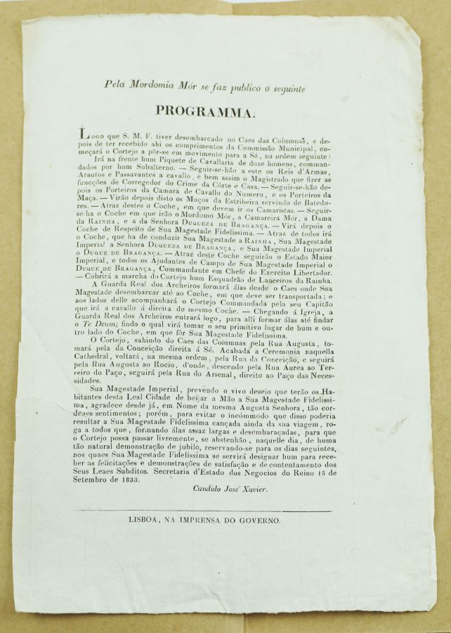 Rainha D. Maria II – 1833
