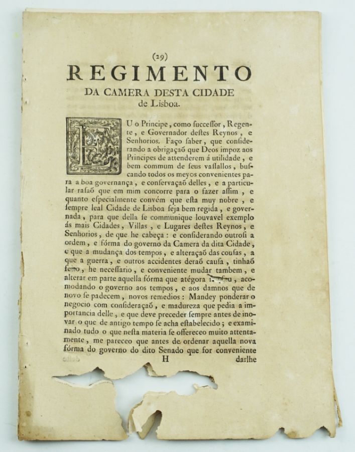 Lisboa – Regimento da Camera desta Cidade de Lisboa 1671 e 1605