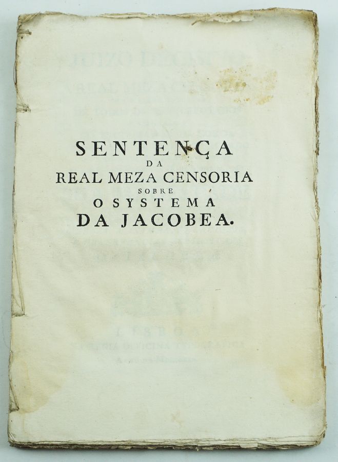 Sentença de auto de fé / Juizo Decisivo Real Meza Censoria 1769