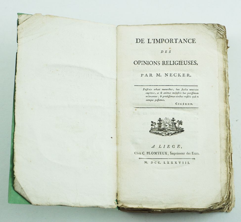 De L'Importance des Opinions Religieuses - 1788