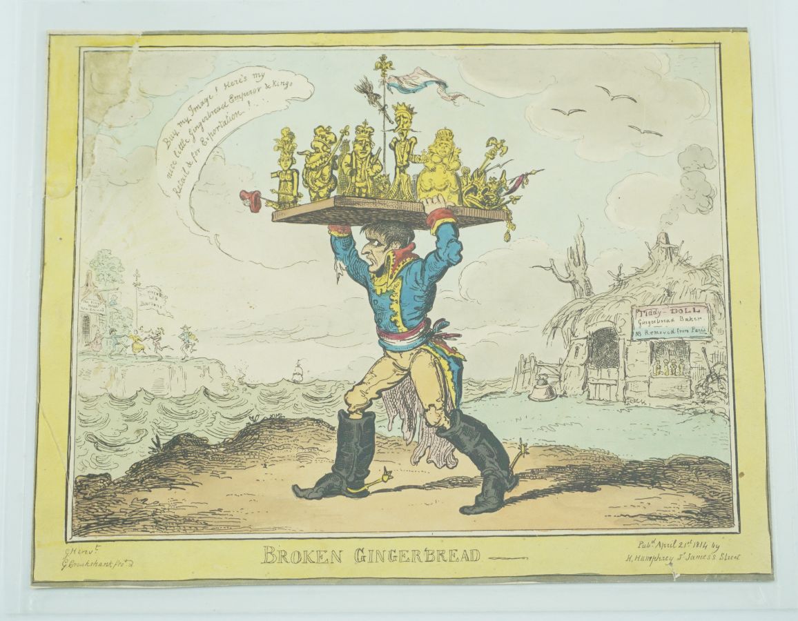 Caricatura antinapoleónica de George Cruikshank(1814)