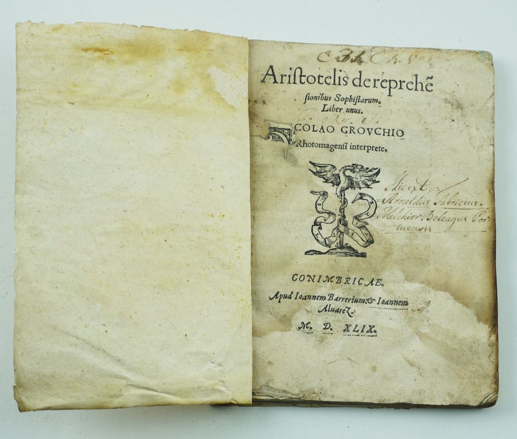 Aristotelis Dereprehe – Conimbricae – 1549