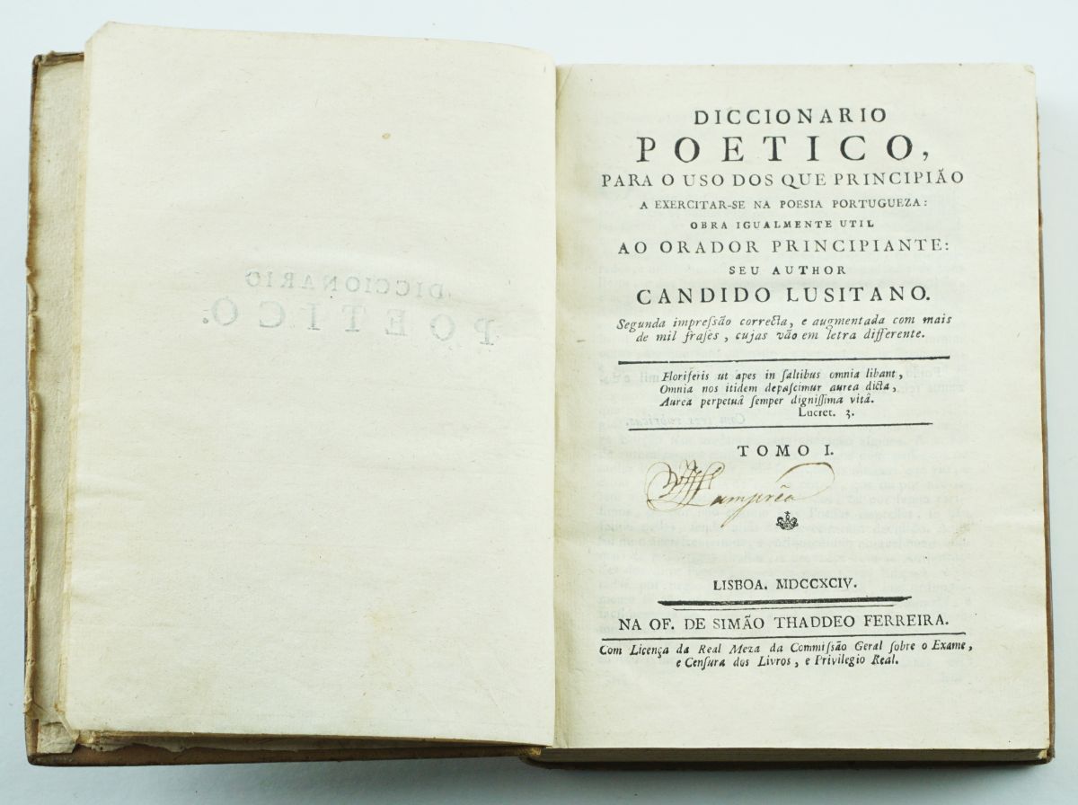 Candido Lusitano – Diccionário Poético (1794)