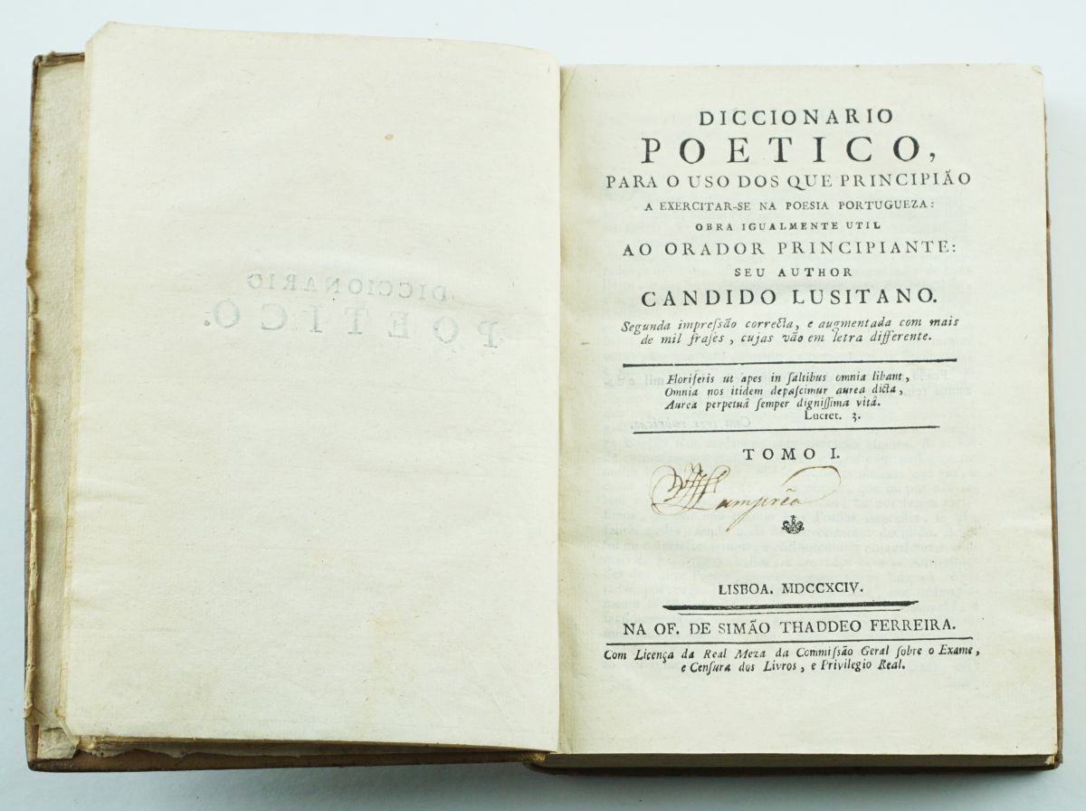 Candido Lusitano – Diccionário Poético (1794)