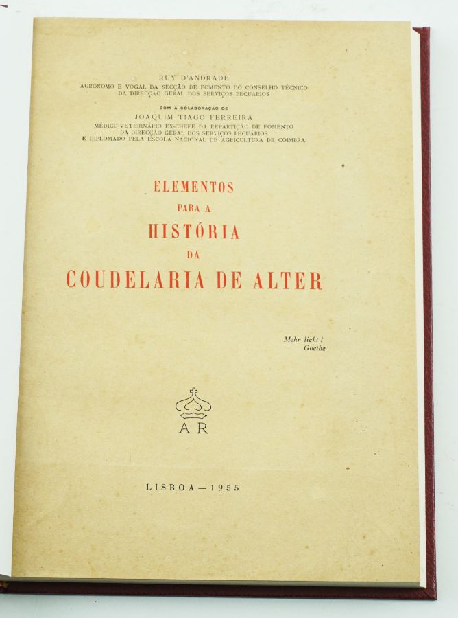 Elementos para a Historia da Coudelaria de Alter