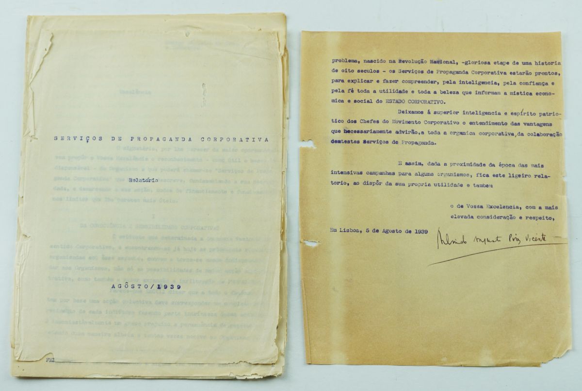 Arlindo Vicente – Relatório sobre Propaganda Corporativa (1939)