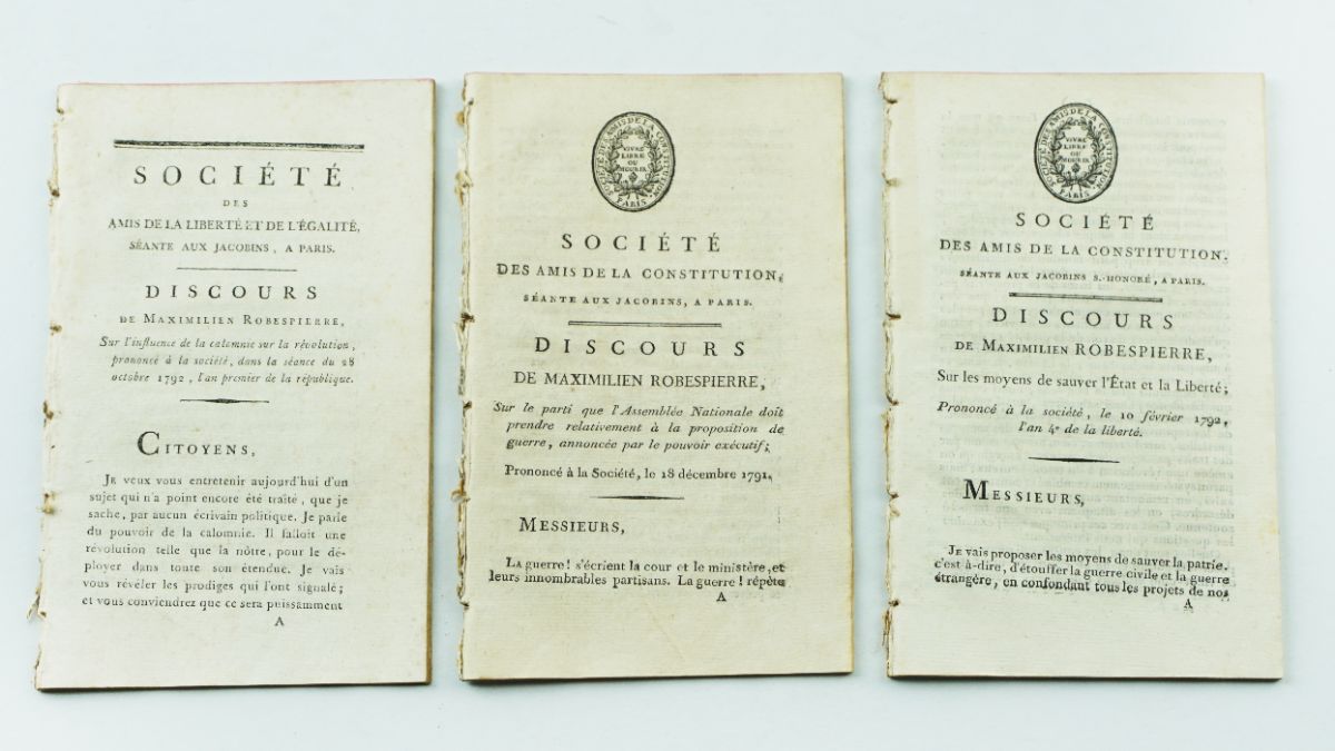 1ªs Edições de discursos de Robespierre