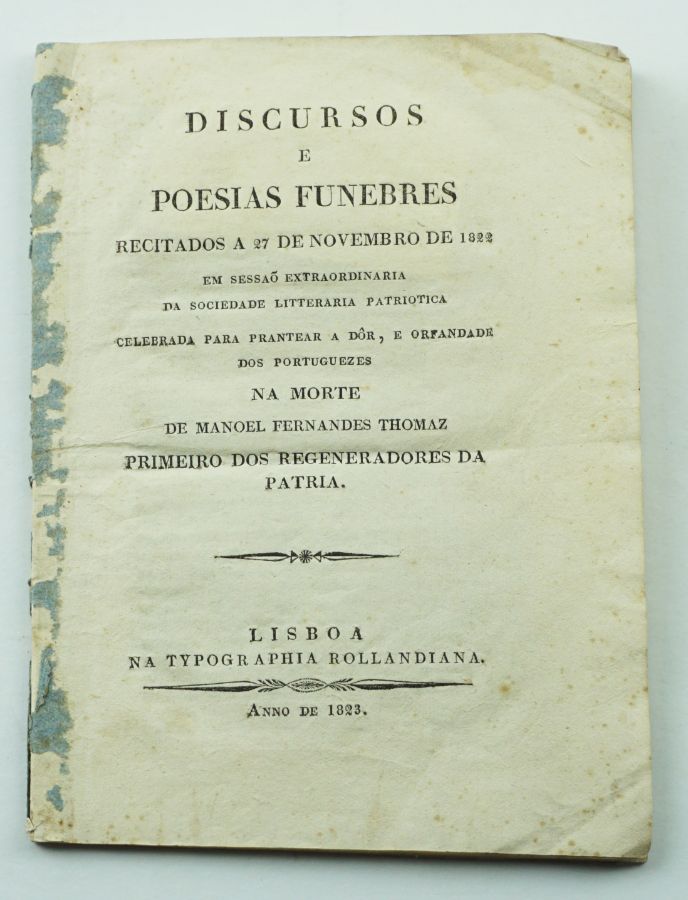 Raro escrito de Garrett sobre Manuel Fernandes Tomás (1823)
