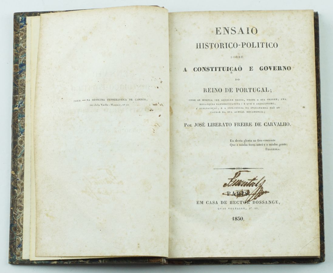 Obra fundamental de José Liberato Freire de Carvalho (1830)