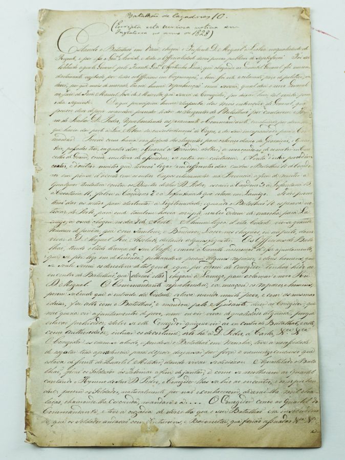 Manuscrito sobre a revolta do Regimento de Caçadores nº 10 em Viseu