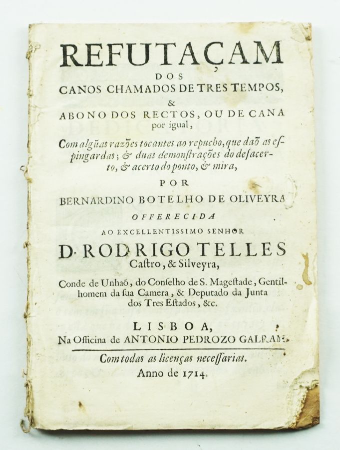 Rarissima obra Portuguesa sobre Espingarda – 1714