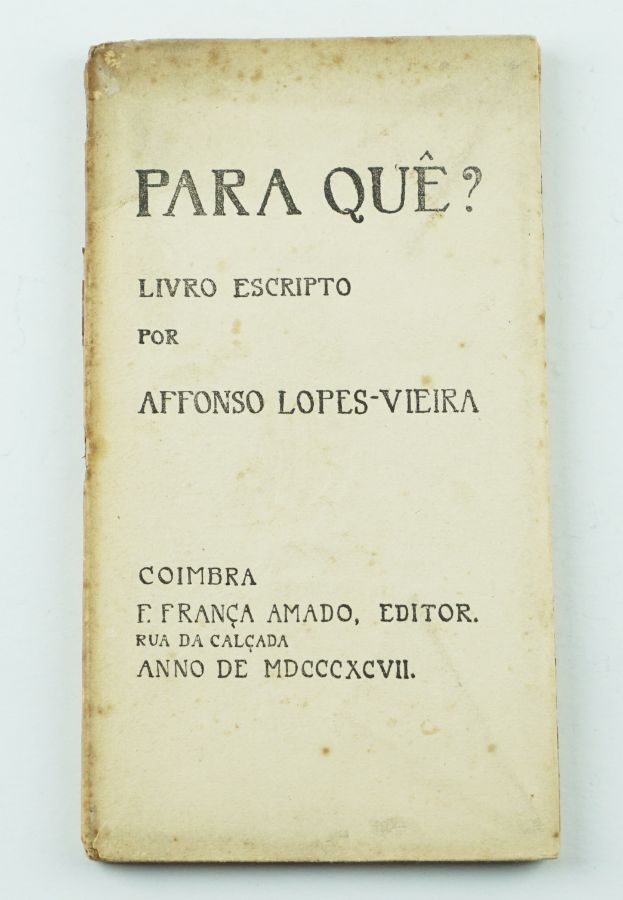 Affonso Lopes-Vieira – Primeiro livro do autor (1898)