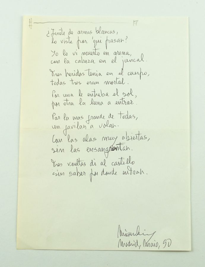 Manuscrito Mário Cesariny