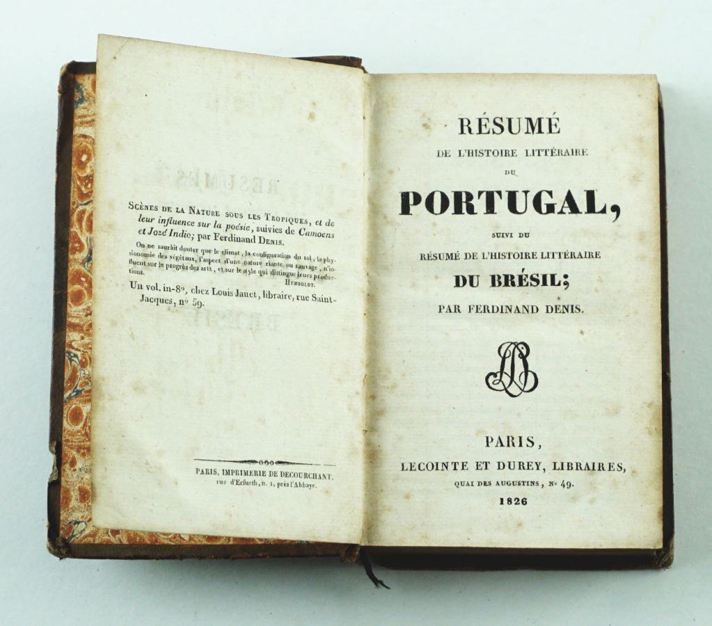 Resume de L'Histoire Littéraire du Portugal (…) Du Brésil – 1826