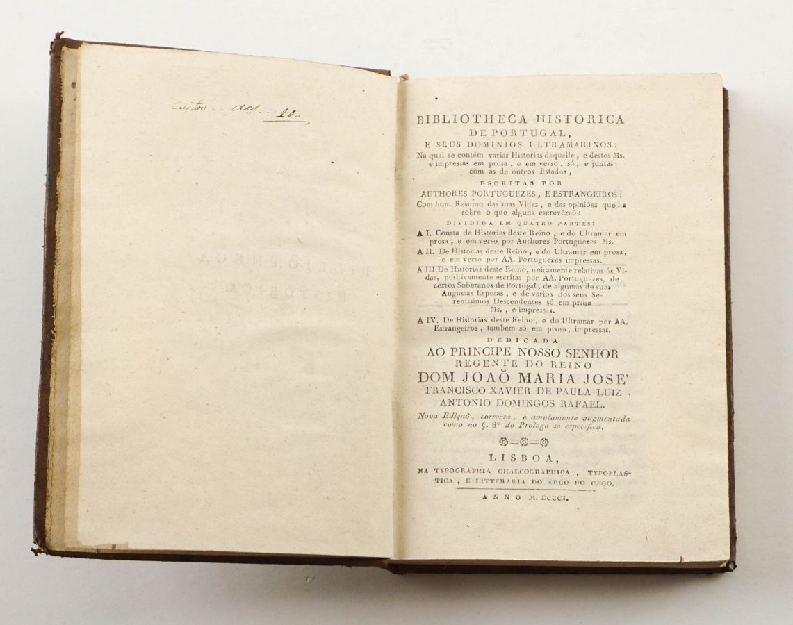 Biblioteca Histórica - Edição da Tipografia do Arco do Cego (1801)