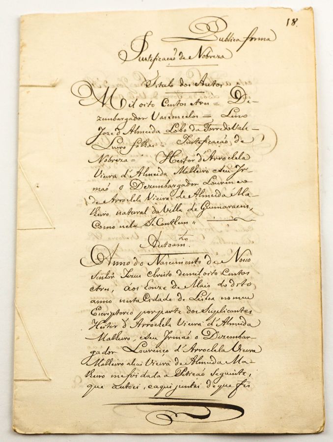 Heraldica - Manuscrito de Justificação de Nobreza da família Arrochela