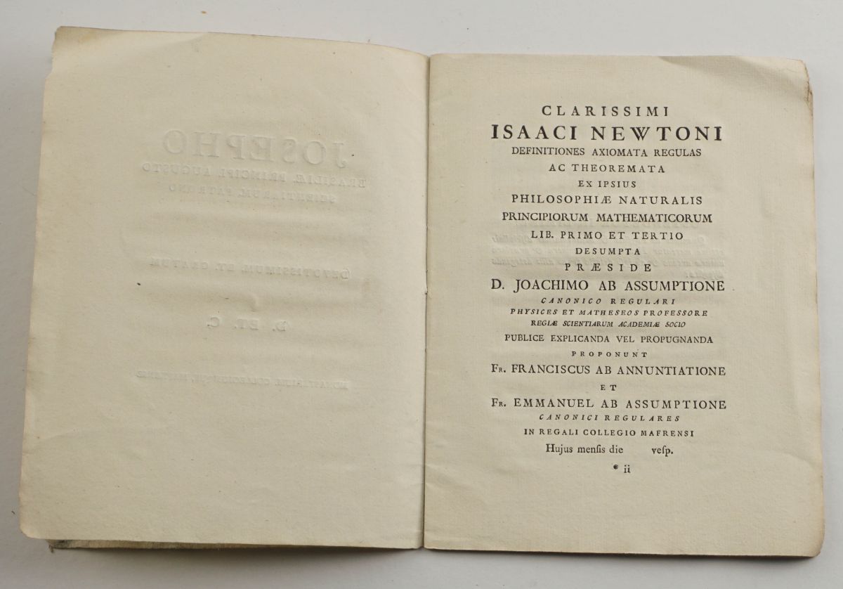 Importante Publicação Portuguesa da obra de Isaac Newton – 1787
