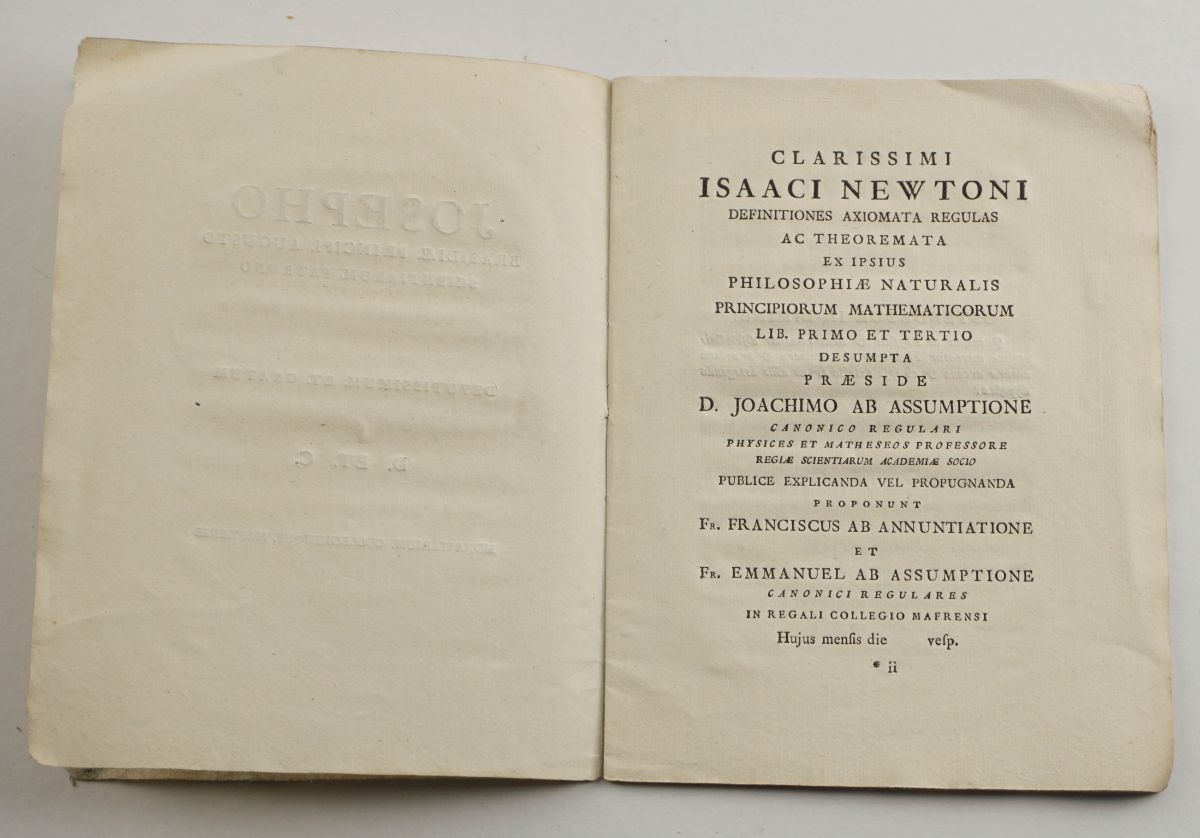Importante Publicação Portuguesa da obra de Isaac Newton – 1787