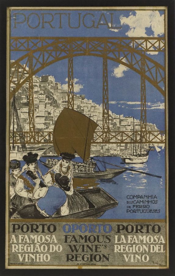 Cartaz litográfico sobre a cidade do Porto