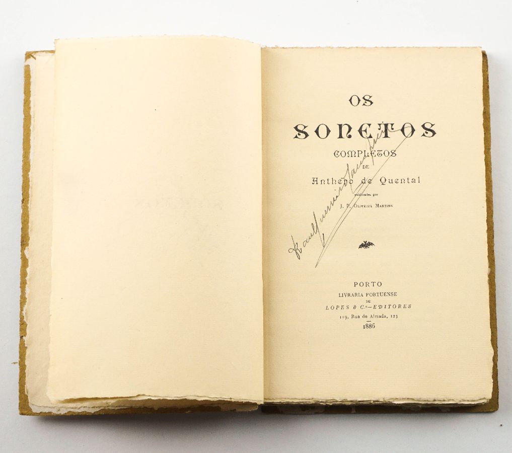 Os Sonetos Completos de Antero de Quental publicados por Oliveira Martins – 1ª edição