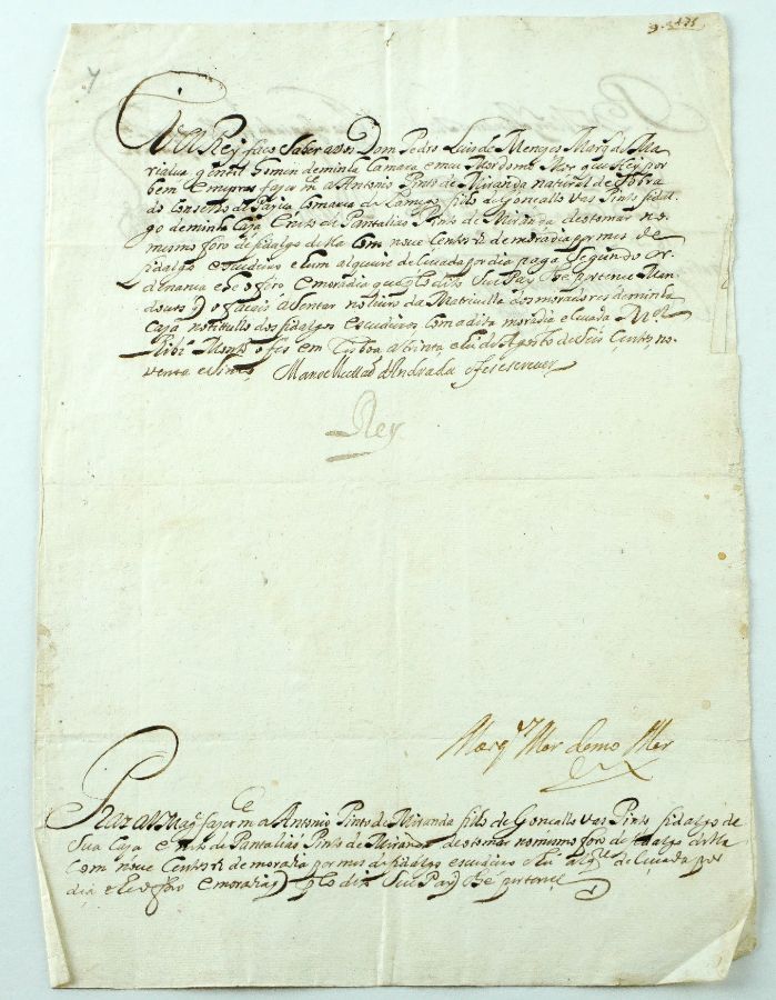 Rei D. Pedro II e Marquês de Marialva – Manuscrito - 1695