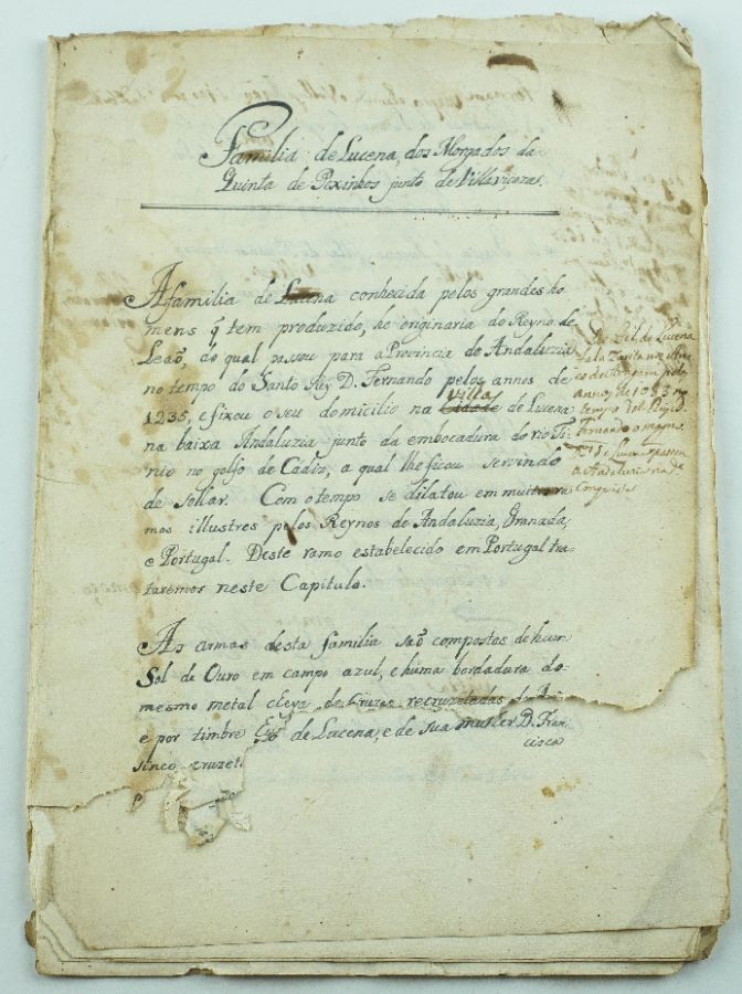 Manuscrito de Genealogia, sec XVII – Família Lucena
