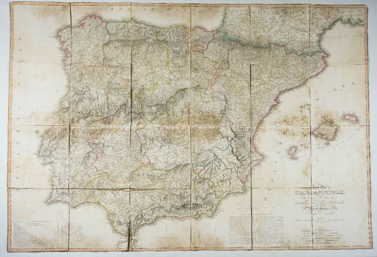 Mapa de Portugal e Espanha – 1810