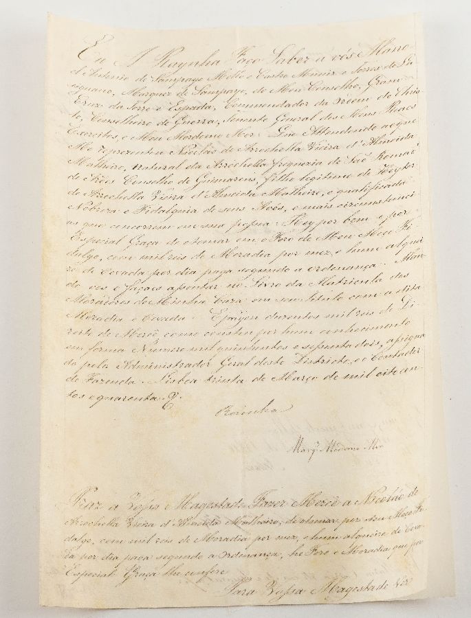 Manuscrito do Rainha D. Maria II (1840)