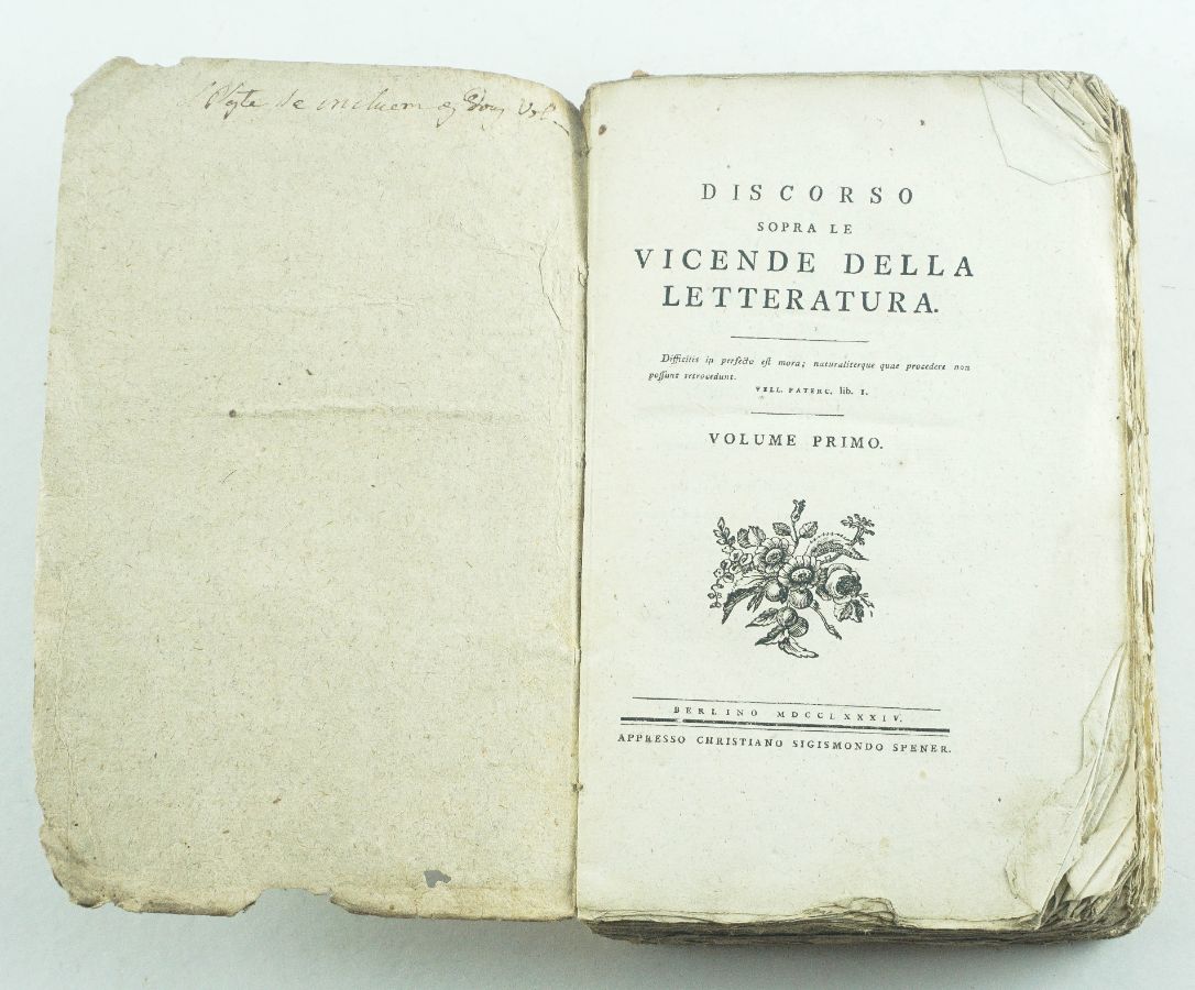 Discorso sopra le Vicende Della Letteratura - 1784