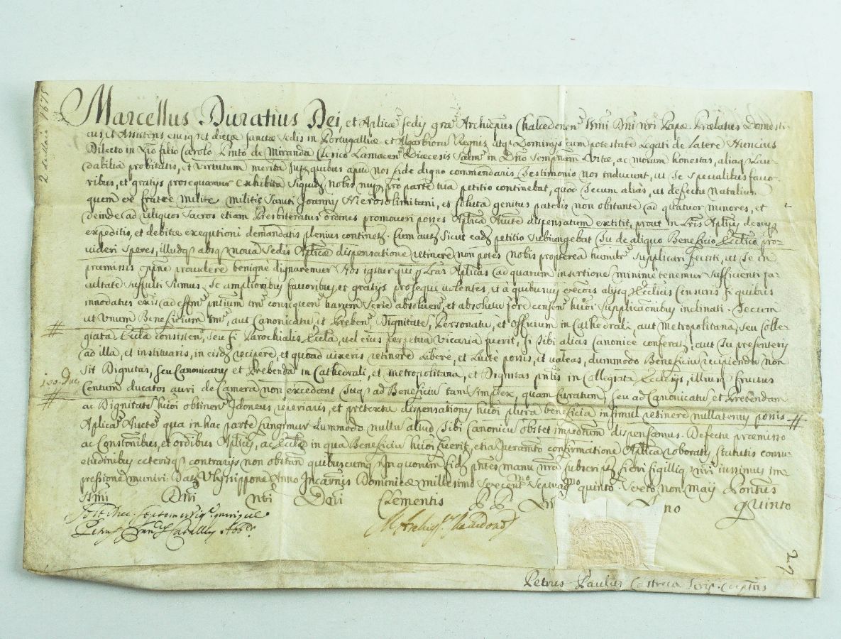 Manuscrito do Cardeal Marcello Durazzo – 1675