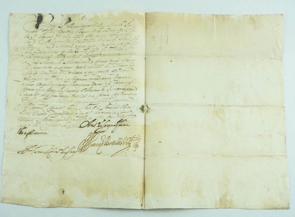 Importante manuscrito do Rei D. Pedro II para armar cavaleiro – 1701