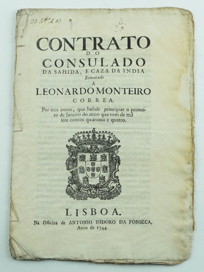 Consulado da Sahida e Caza da India -1744