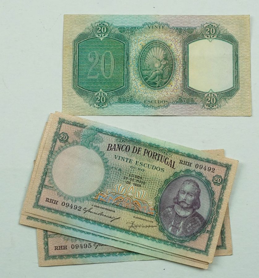 5 Notas de 20 Escudos