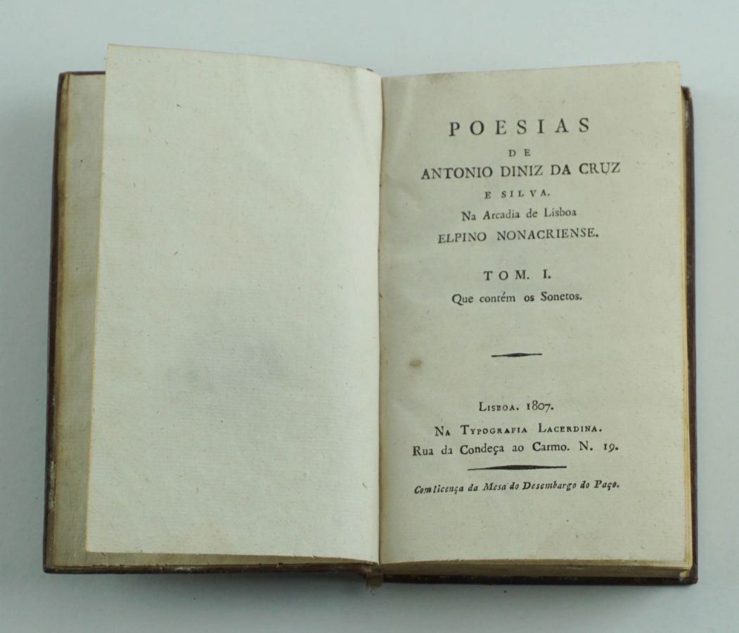 Poesias de António Diniz da Cruz e Silva – 1807