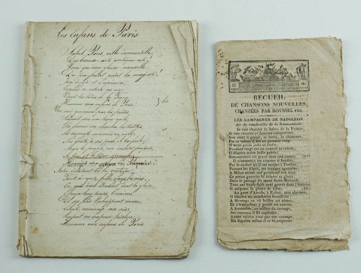 Manuscritos e publicações de músicas das campanhas militares de Napoleão