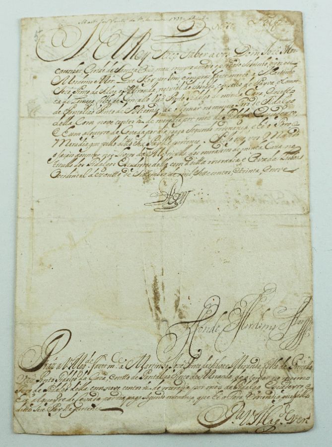 Manuscrito Rei D. João V – 1739