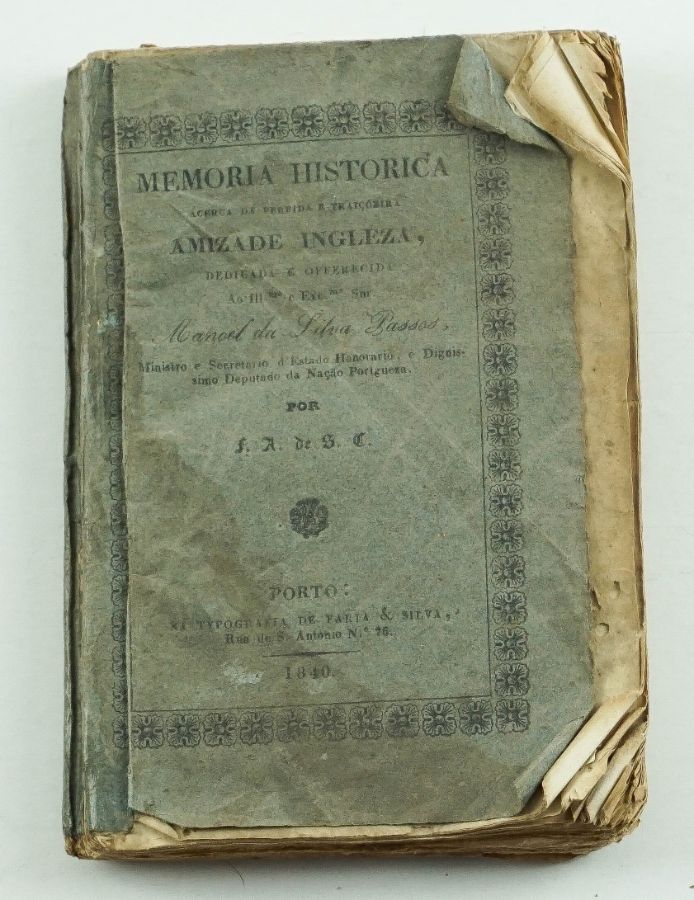 Memória Histórica acerca da Perfida e Traiçoeira Amizade Inglesa (1840)