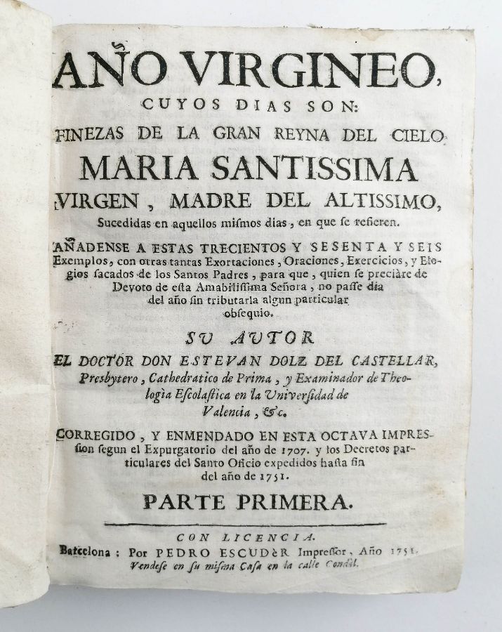 Ano Virgineo Maria Santissima, 1751