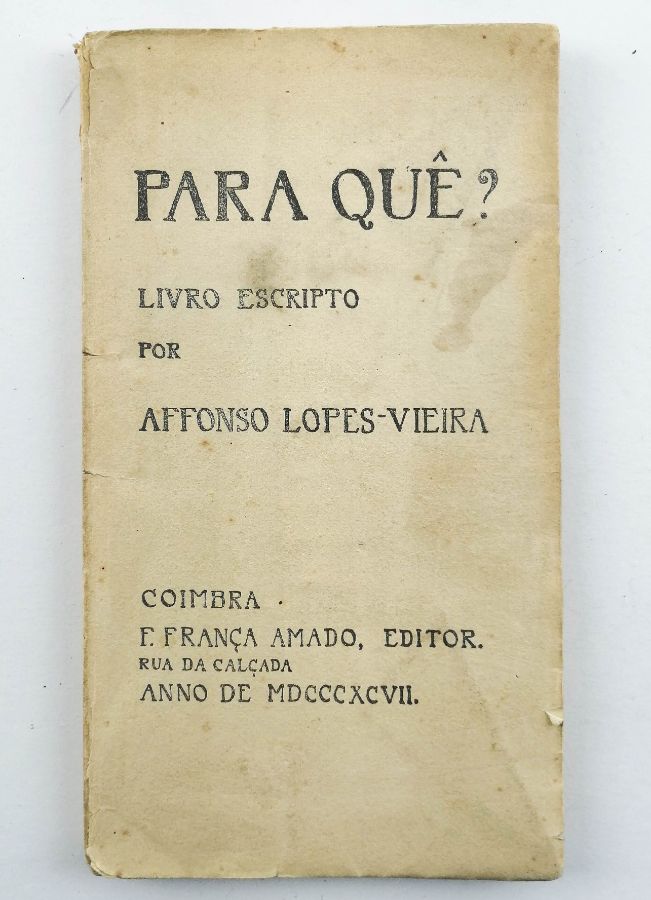Afonso Lopes Vieira - primeiro livro do autor - com dedicatória
